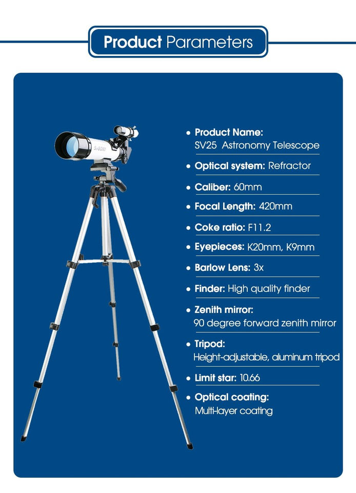 SV25 Refractive Telescope with Tripod